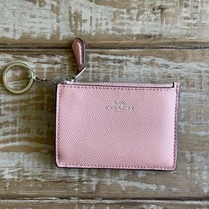 Pink Coach Key Card Wallet